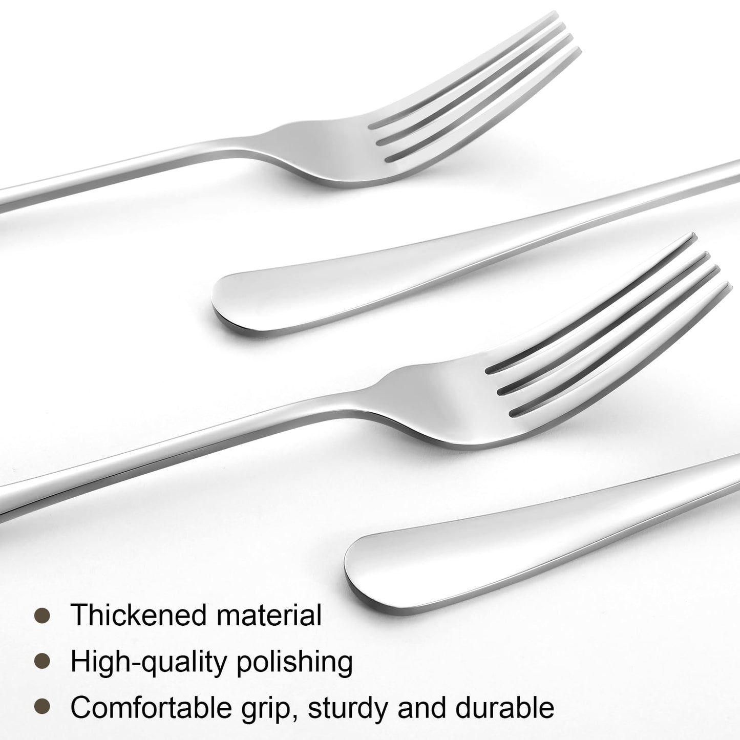 8 Pcs Dinner Forks Set, Food Grade Stainless Steel Forks Silverware, Metal Fork, Flatware Fork for Home, Kitchen or Restaurant, Mirror Polished, Dishwasher Safe, 8 Inches