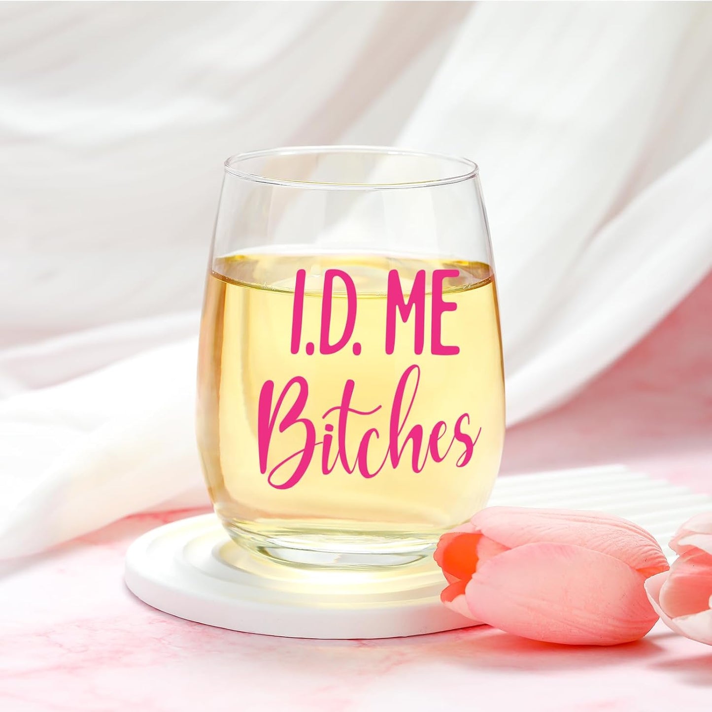 Skiennix 21st Birthday Gifts for Her | Unique & Funny 21-Year-Old Gift Set - Wine Glass, Candle & Makeup Bag