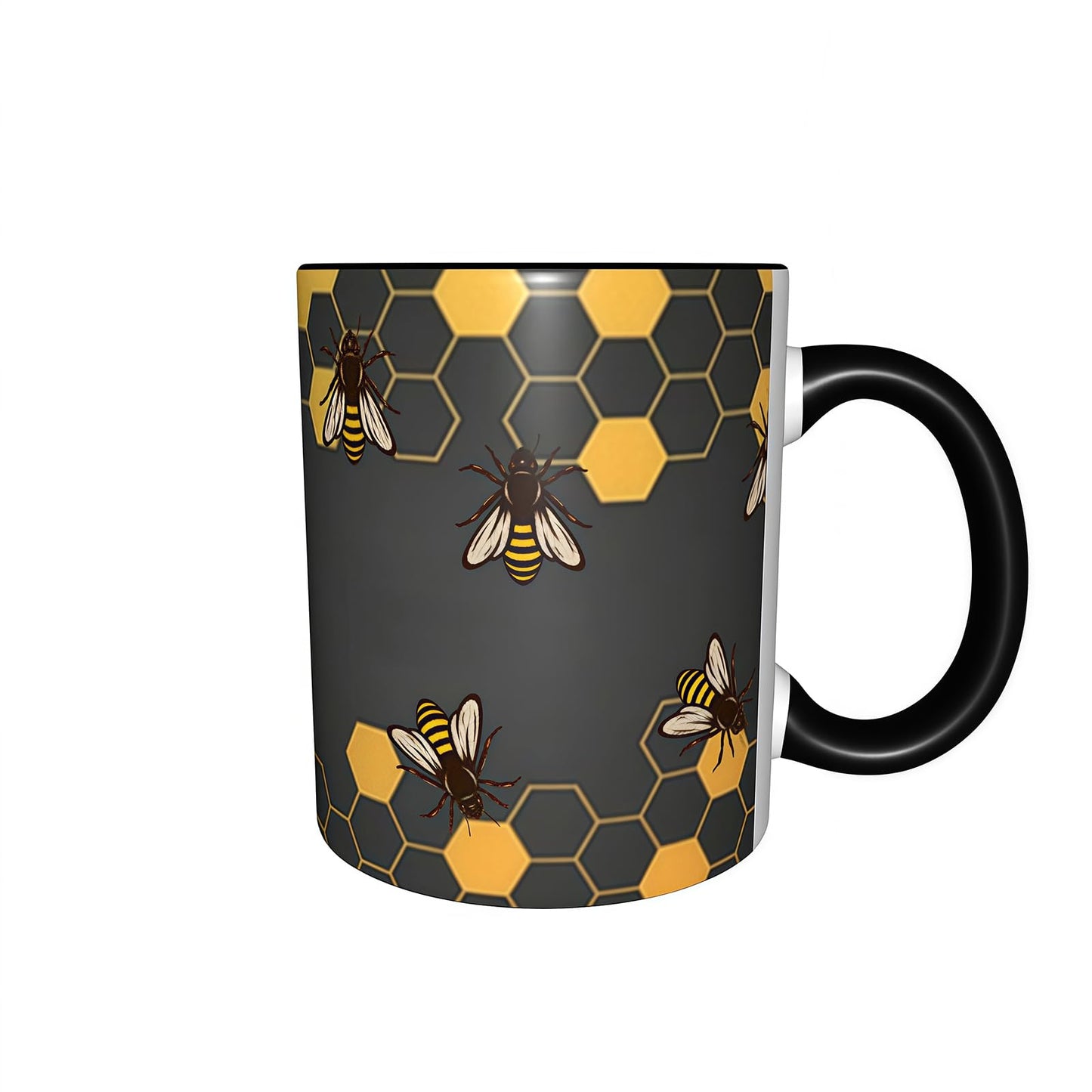 Honeycomb Bee Coffee Mug 11oz - Funny Ceramic Tea Cup for Men Women Office and Home Novelty Mugs Ideal Present Birthday Microwave Safe