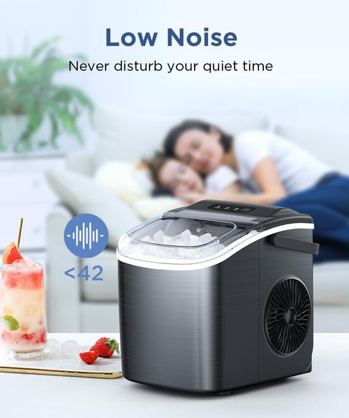 COWSAR Portable Ice Maker - Self-Cleaning Countertop Machine | 26.5lbs Daily, 9 Bullet Ice Cubes in 6 Mins