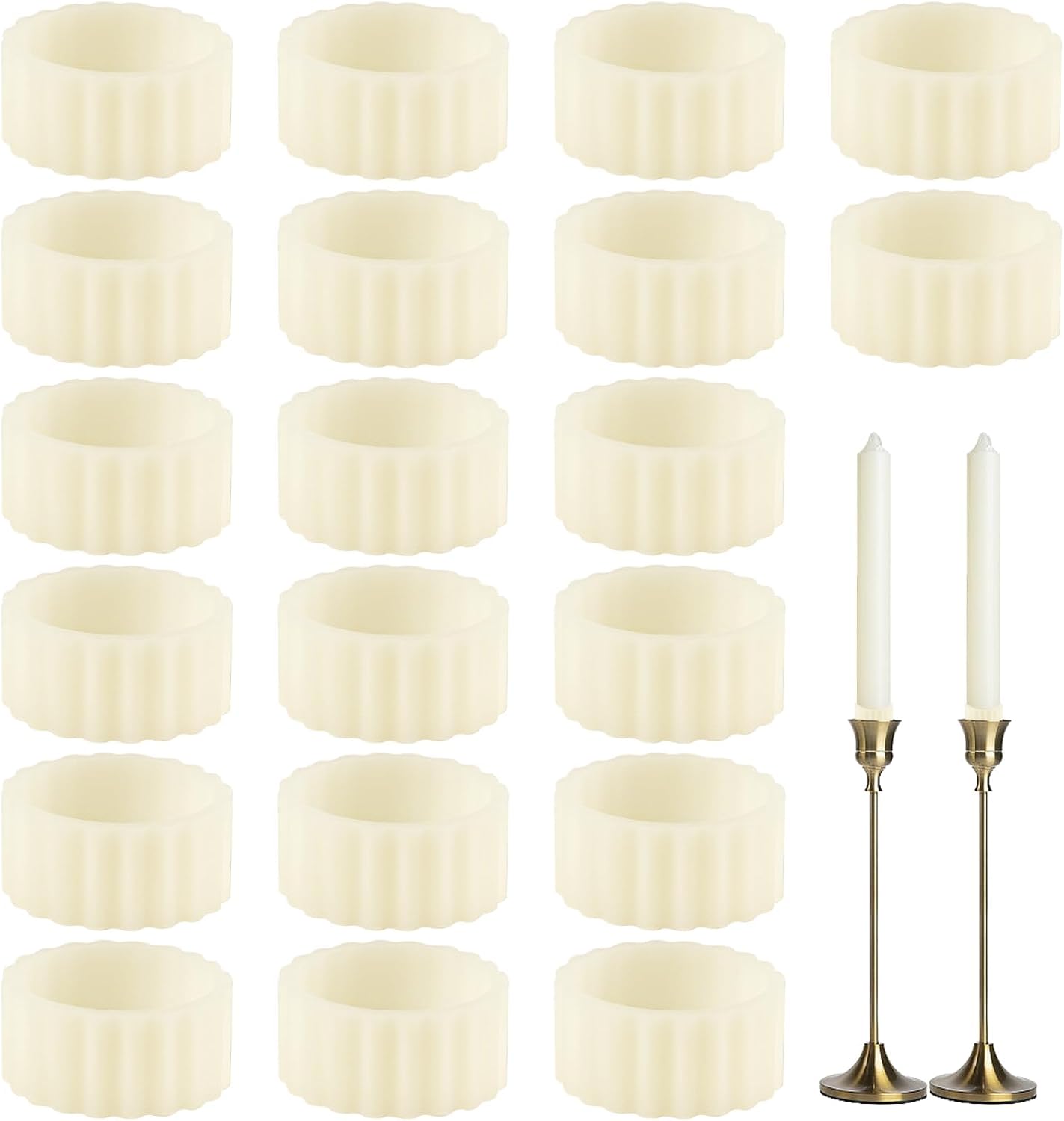Skiennix 20 Pcs Rubber Candle Huggers - Secure Taper Candle Grips for Stable Base Support