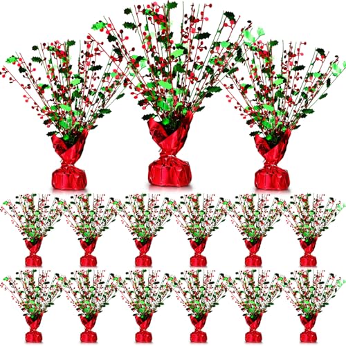 12 Pieces Christmas Table Decoration Xmas Metallic Gleam Foil Spray