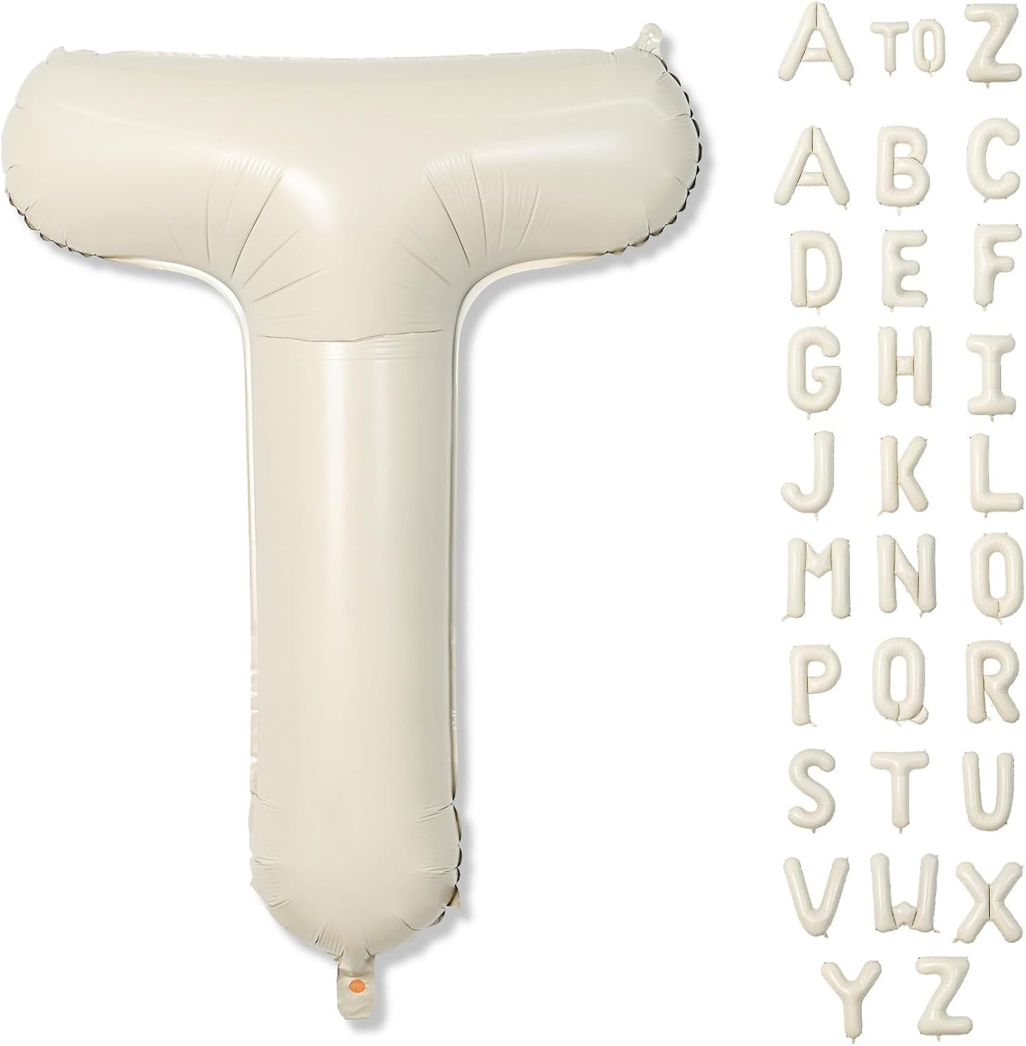Skiennix Mylar Balloon Letters - Customizable 40-Inch Beige Letter T for Birthday Party Decor