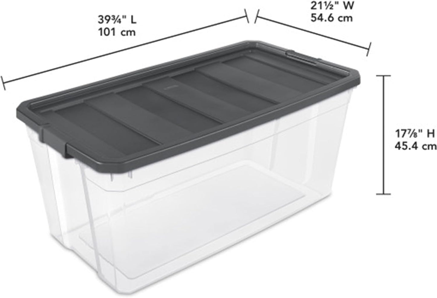 Sterilite 3-Pack Modular Stacker Boxes - Durable Clear Plastic Storage Bins with Latching Lids | 200 Quart for Closet, Bathroom, Office