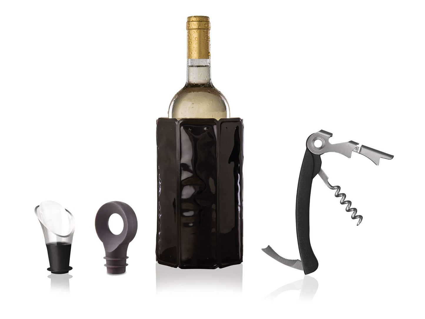 Vacu Vin Wine Set Classic – 4-Piece Wine Saver & Pourer Gift Set | Includes Wine Pump, 2 Stoppers & Wine Server | Preserve Wine Freshness & Enjoy Drip-Free Pouring