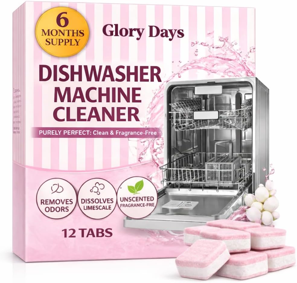 Skiennix Dishwasher Cleaner Tablets - Unscented Deep Cleaning for 6 Months - Eco-Friendly & Septic Safe