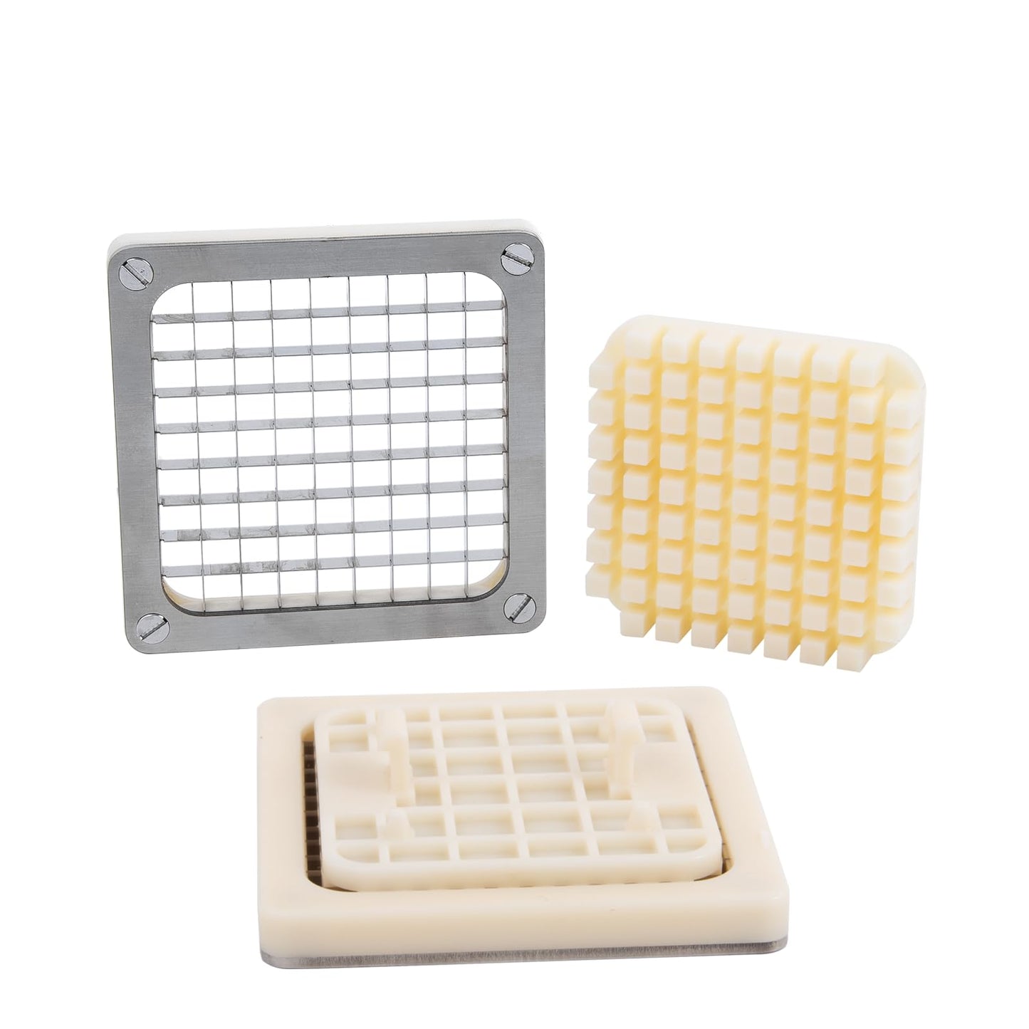 Rismanor 1/2" 1/4" 3/8" Multi-model universal Replacement Chopper Blade & Pusher Block Set For Commercial Vegetable Cutter Dicer Strip Interchangeable Blade (3/8 inch)