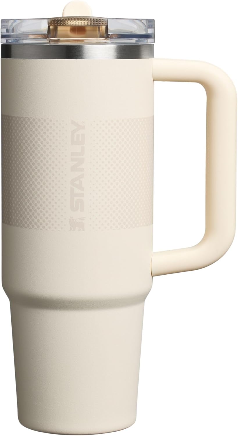 STANLEY Quencher ProTour 30 oz Tumbler - Leakproof Lid, Built-In Straw & Handle | Insulated, BPA-Free | Cream Fade