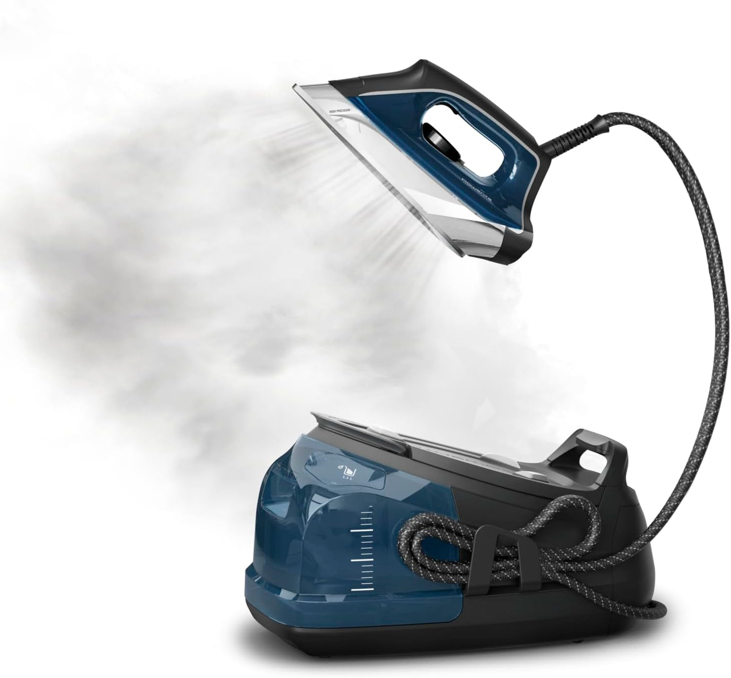 Rowenta Professional Iron Steamer - Fast Heat Up with 1.1L Removable Tank, Stainless Steel Soleplate, 1800 Watts, Blue