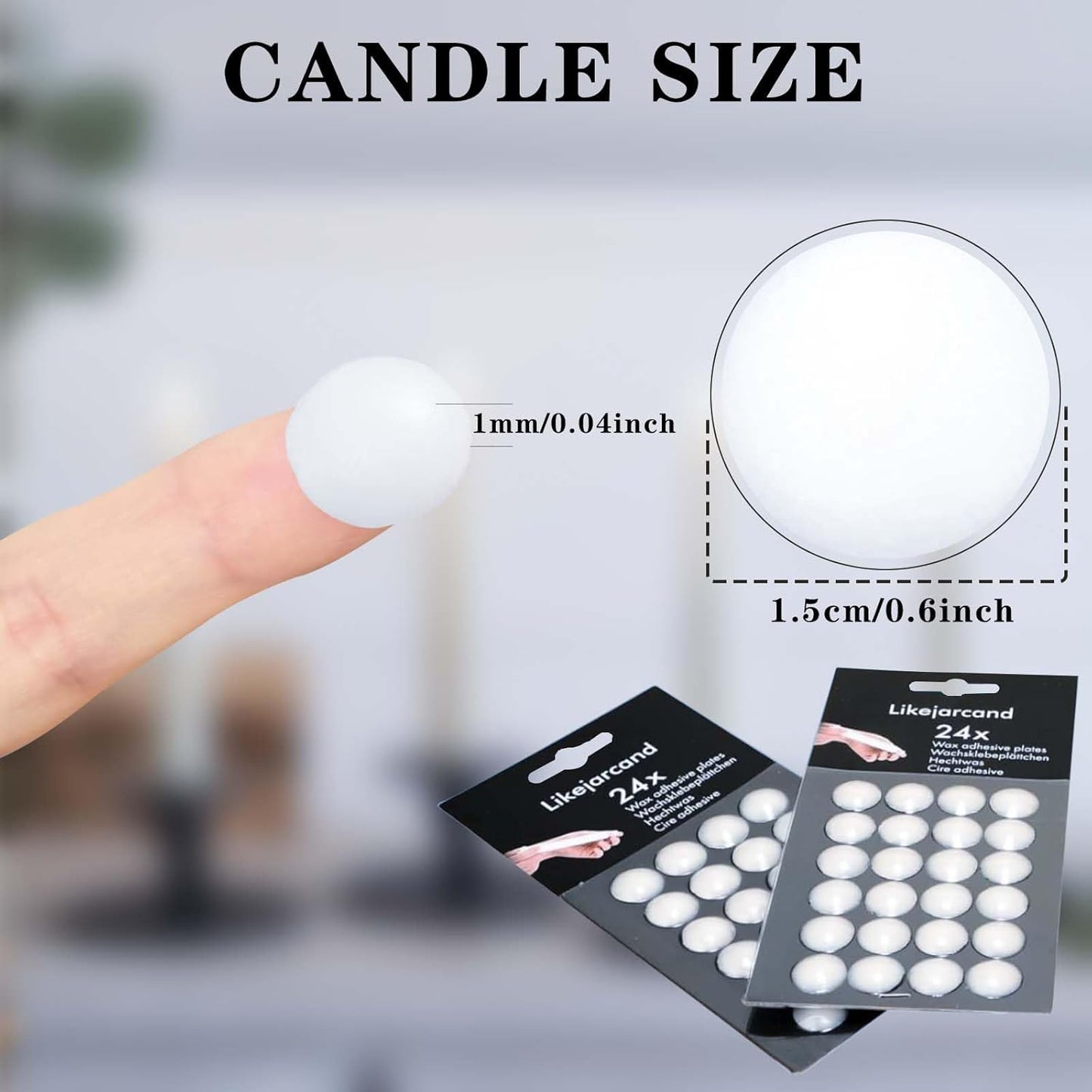 Skiennix 24 Adhesive Candle Holders - White Taper Candle Grips for Secure Display