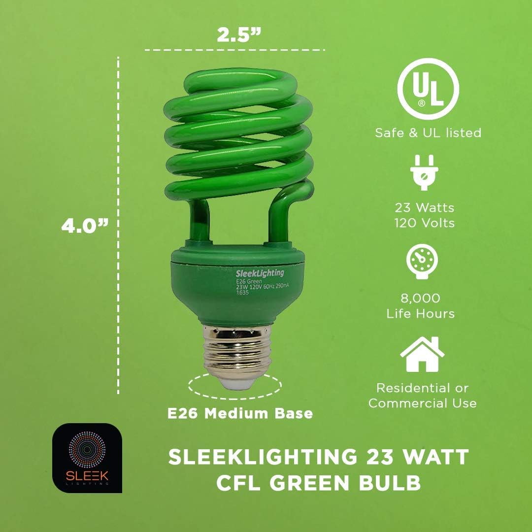 23W T2 Orange Spiral CFL Light Bulbs - Energy Saver, E26 Base, UL Approved (4-Pack)