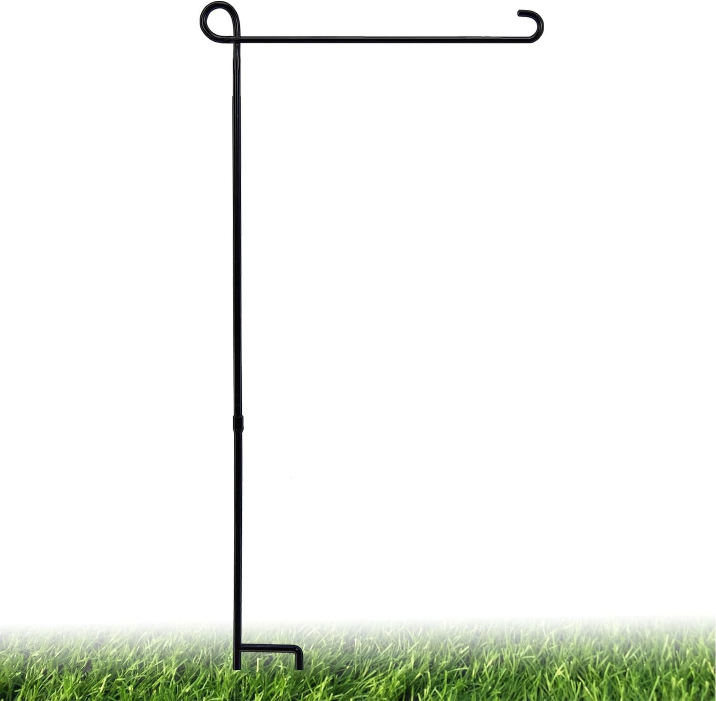 PHITRIC Garden Flag Holder Stand - Premium Weather-Proof Black Metal Flagpole for Outdoor Decor