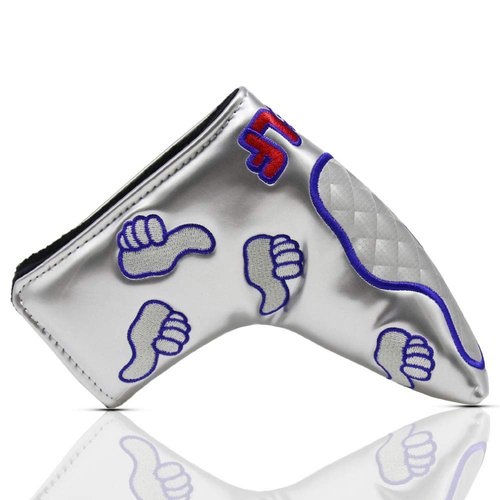 HISTAR Thumb Design PU Golf Putter Head Covers Headcover with Magnetic for Scotty Cameron Taylormade and Other All Brands Blade Headcovers (Silver)