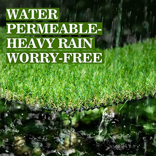 Artificial Turf 4x6 ft Green Realistic Fake Grass Rug with Drainage for Indoor Outdoor Lawn