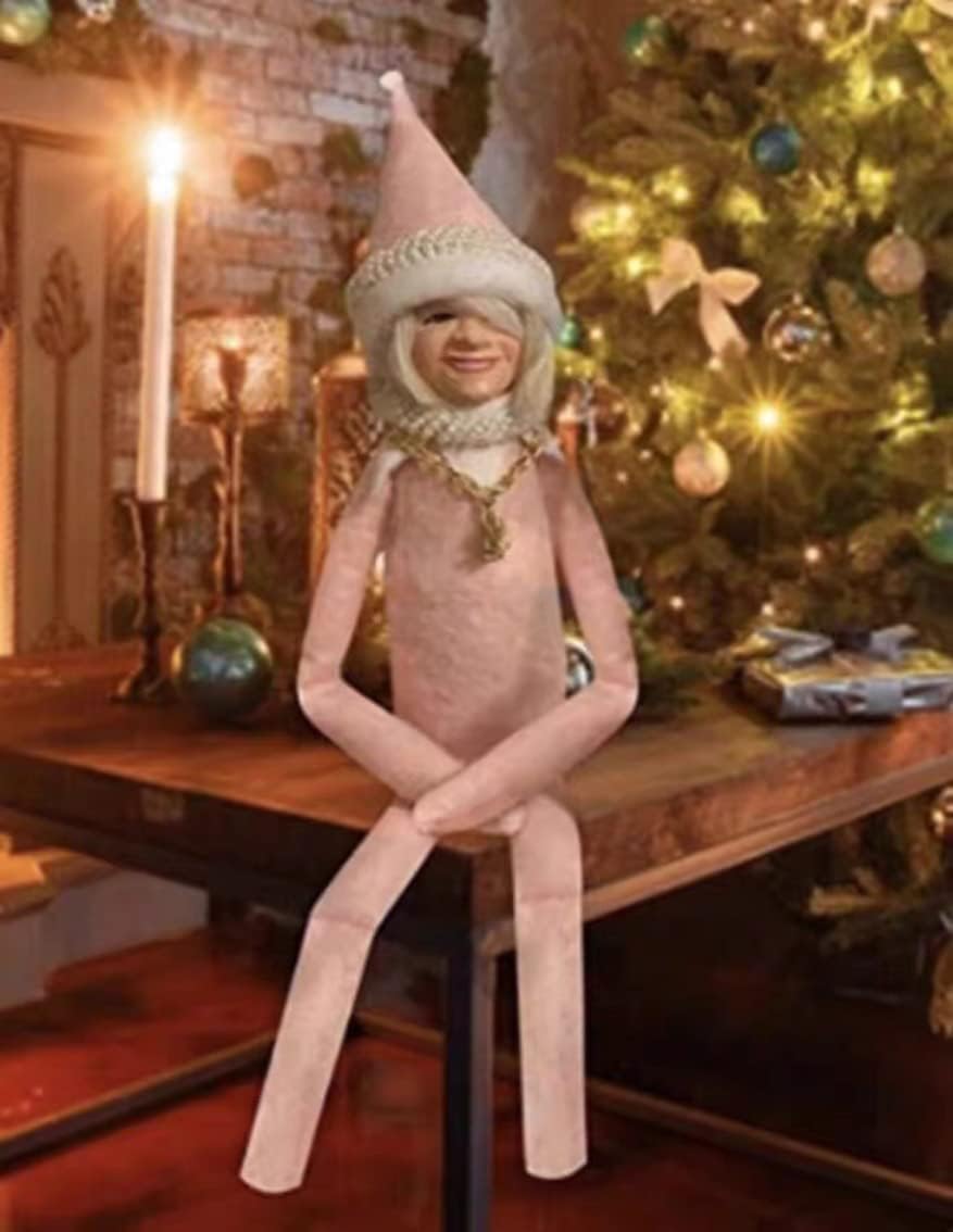 Regine Switzerland Christmas Elf Doll - Handmade Black Hip Hop Design for Holiday Decor | Unique Gift
