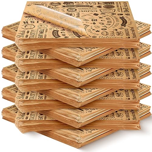 1400 Pcs Brown Deli Wax Paper Sheets 12x12 Inch Food Wraps - Outus