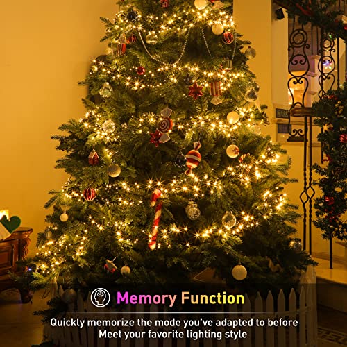 Quntis Warm White 760 LED Firecrackers Christmas Tree Lights, 25ft Black Wire, 8 Modes, IP44 Waterproof