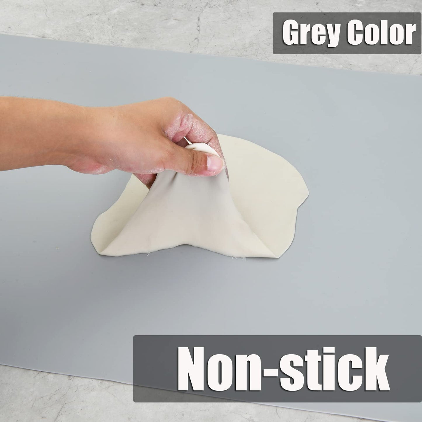 Thick Silicone Counter Mat Large Set of 2, Heat Resistant Pad for Kitchen Table/Countertop Protector/Non Stick Pastry Baking Placemats, Silicone Mat for Crafts Kids (20×28, Translucent)