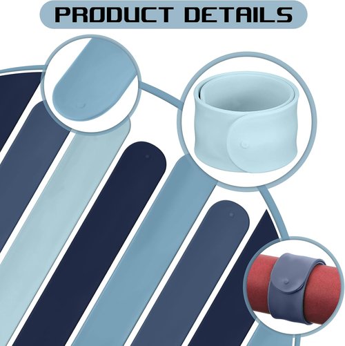 Charniol Wrapping Paper Roll Holder - 12-Piece Silicone Covered Metal Strips | 1 x 9 Inch Stabilizer in Blue