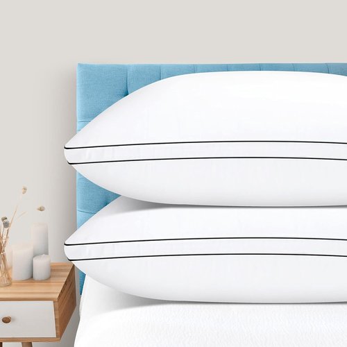 DolceLuna Queen Size Pillows - Set of 2 Soft Down Alternative Luxury Pillows for Side & Back Sleepers