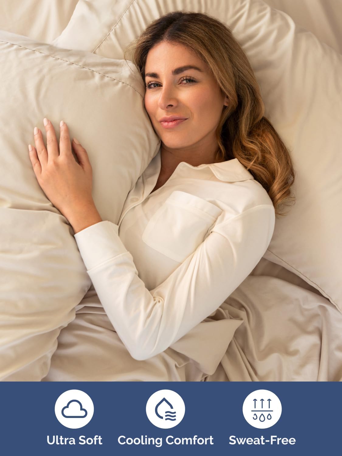 Skiennix Extra Deep Queen Sheet Set - 6 Piece Breathable Cooling Bedding - Soft Wrinkle-Free Wheat Color