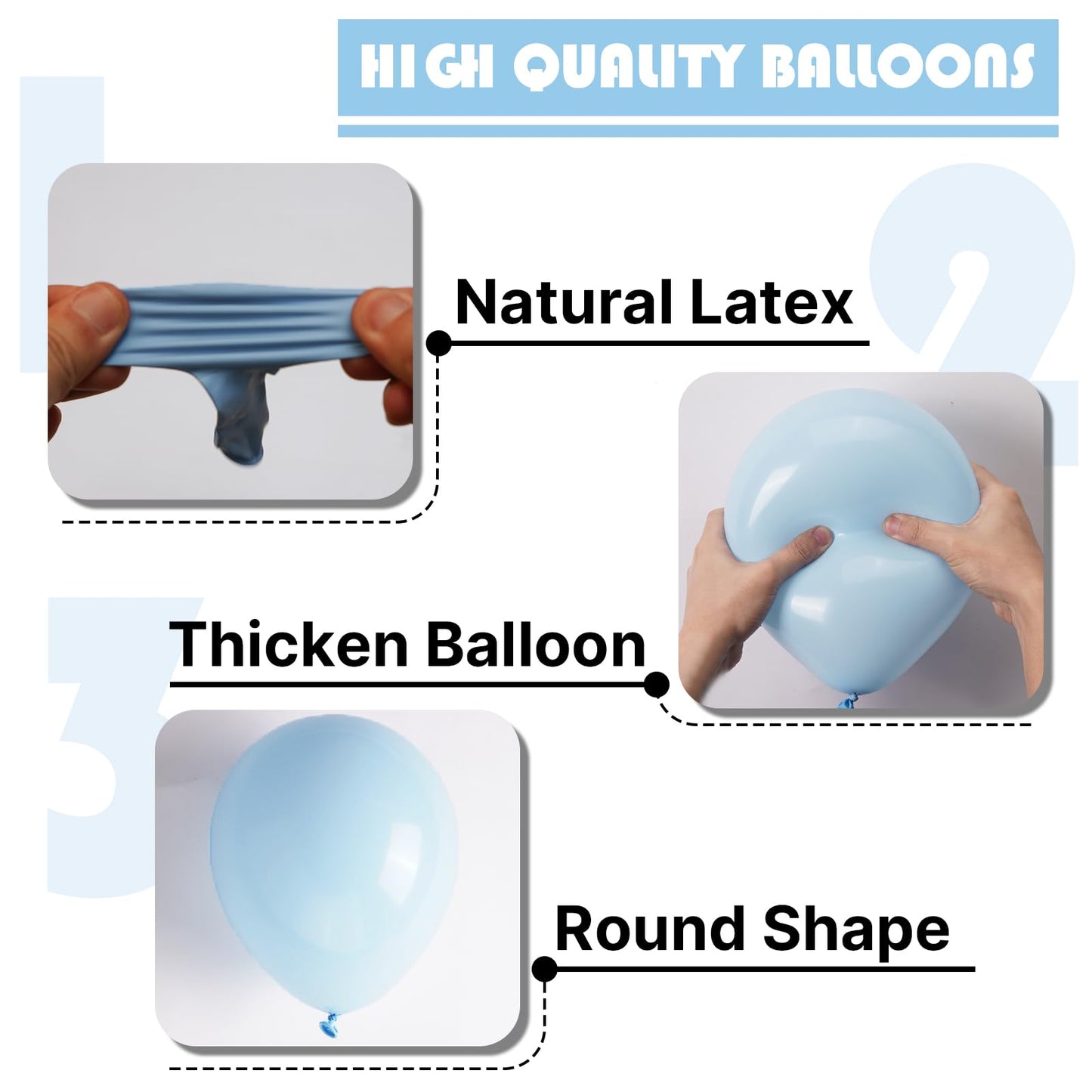 PartyWoo Baby Blue Balloons 100 pcs Different Sizes of 36 18 12 10 5 Inch Light Pastel Sky Aqua Blue Balloon Arch Kit Garland for Graduation Baby Shower Gender Reveal Party Decorations Blue-Q13