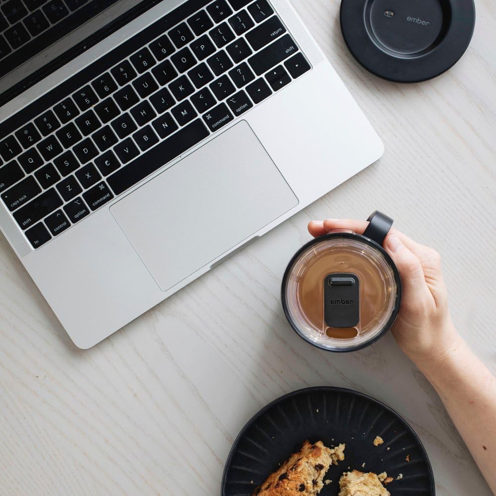 Ember Temperature Control Smart Mug 2, 10 oz Black, App Controlled Heated Coffee Cup | Double your battery life when you pair with an Ember Sliding Lid and Signature Series Cloth