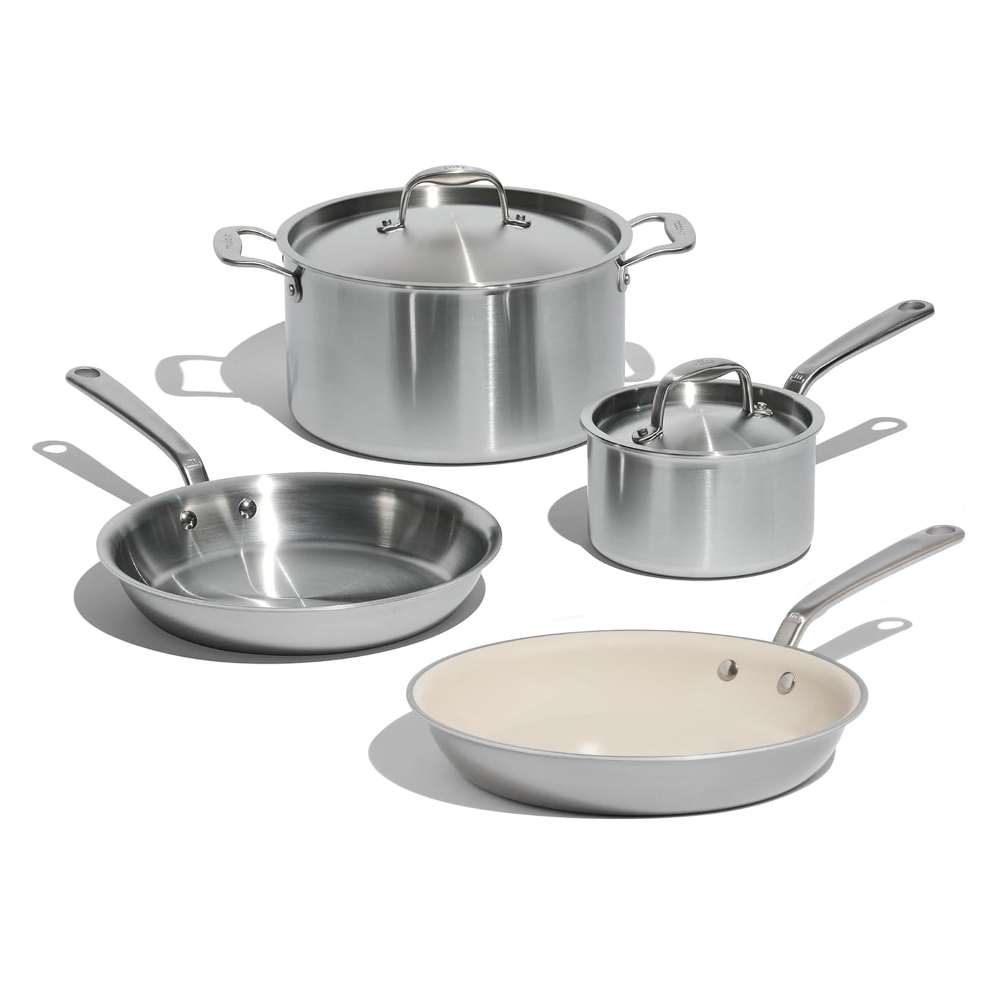 Made In Cookware | 6 Piece Stainless Saucepan Set | 5 Ply Clad | Includes Stainless Steel Saucepans and Saucier with Lid | Professional Cookware | Crafted in Italy