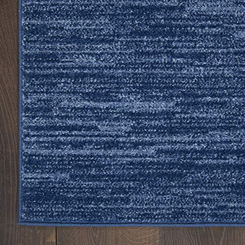 Nourison Indoor Outdoor Area Rug - Navy Blue, 4' x 6' Rectangular