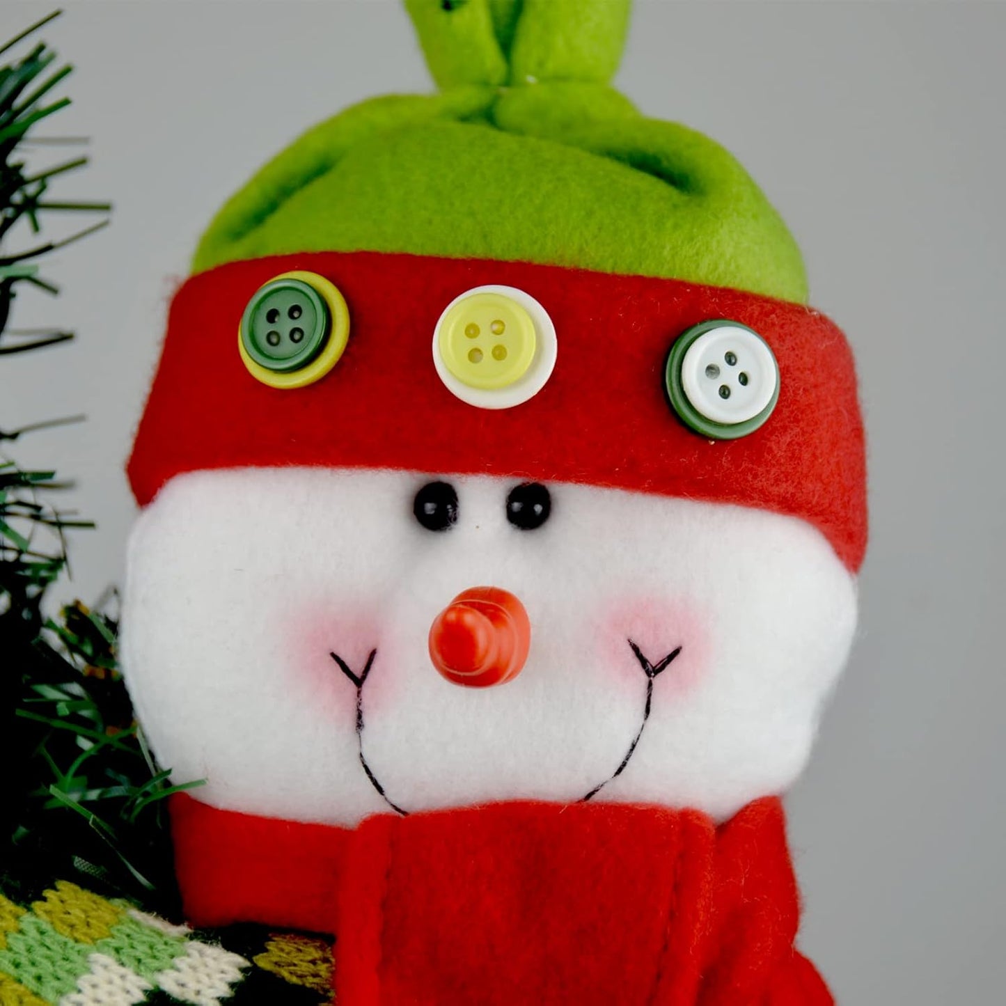 Skiennix Christmas Tree Topper Snowman - Unique Holiday Decor | Versatile Curtain Tie & Wine Bottle Hugger - Red, White, Green