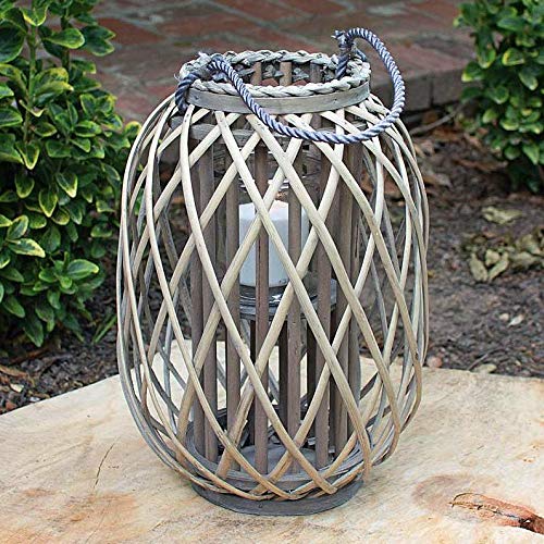 Kalalou Grey Willow Lantern 11-inch Indoor Decorative Light