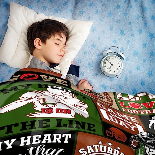Football Blanket Football Gifts for Boys Men Sports Footballs Flannel Fleece Blanket Footballs Lover Gifts Soft Cozy Throw Blanket Team Gift for Teens Adult 40"x60"