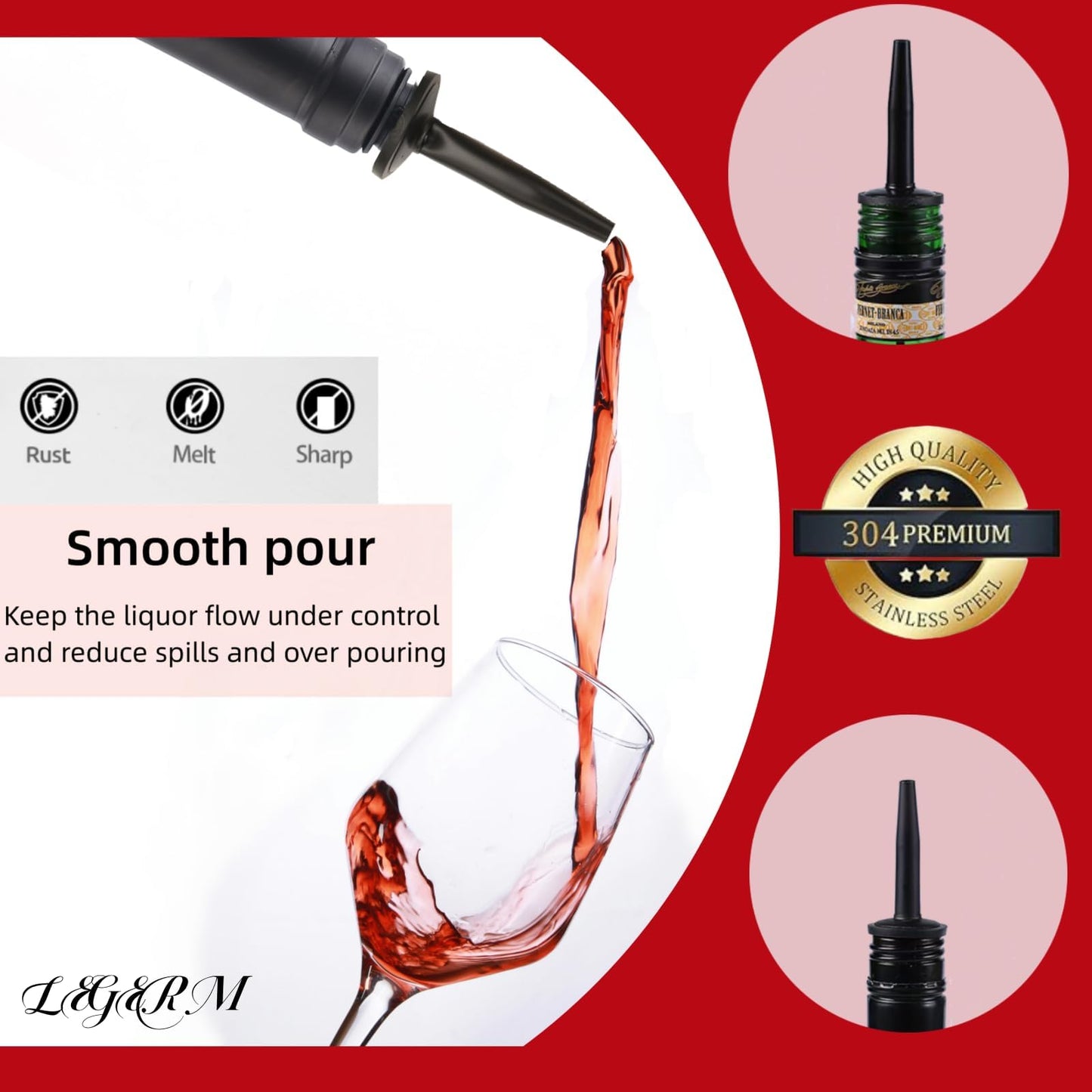Pour Spouts for Liquor Bottles Speed Pour Pourers with Dust Cap 7+7