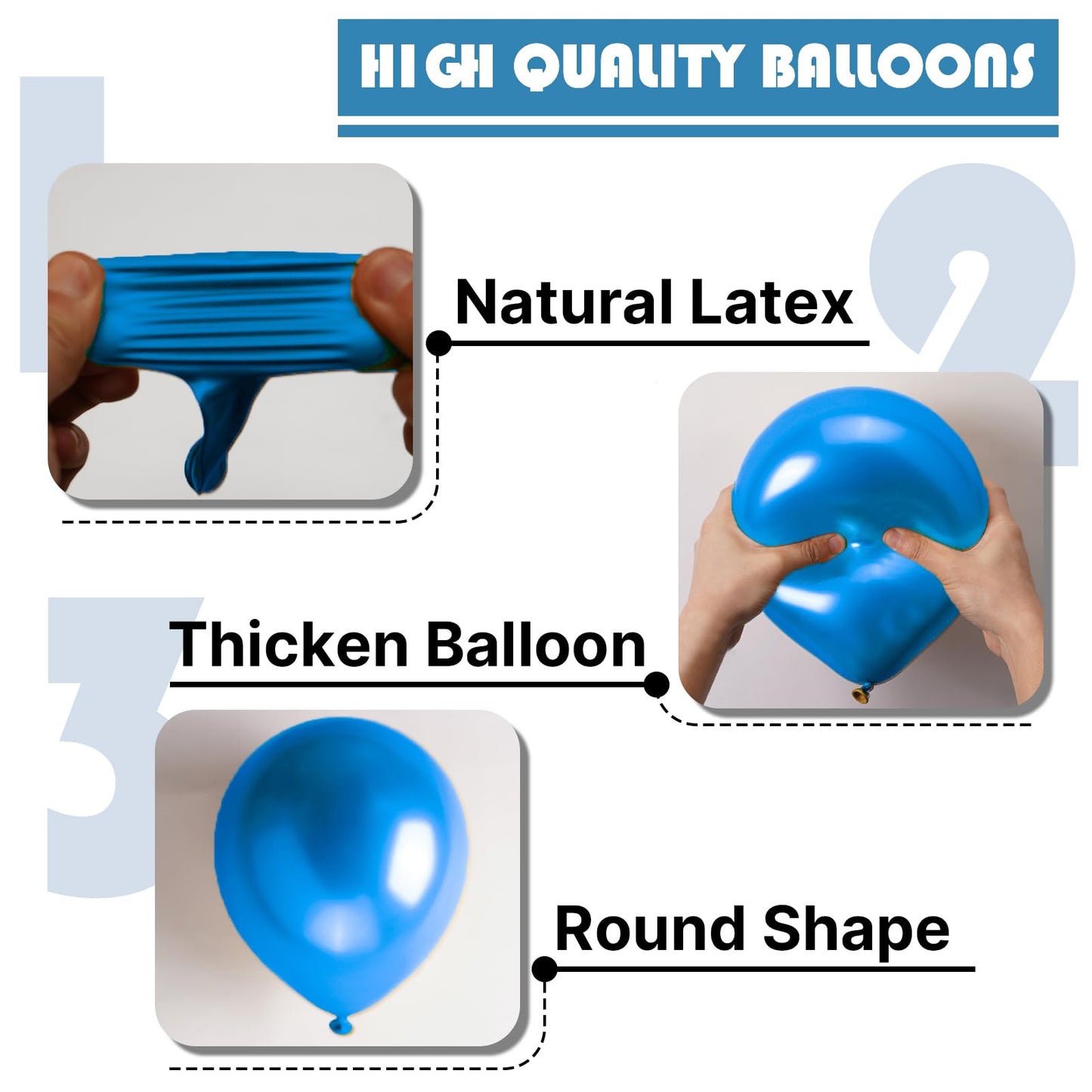 PartyWoo Metallic Blue Balloons 50 pcs 12 Inch Chrome Blue Latex Helium Balloons for Graduation Wedding Baby Shower Engagement Wedding Gender Reveal Birthday Party Decorations Blue-G106