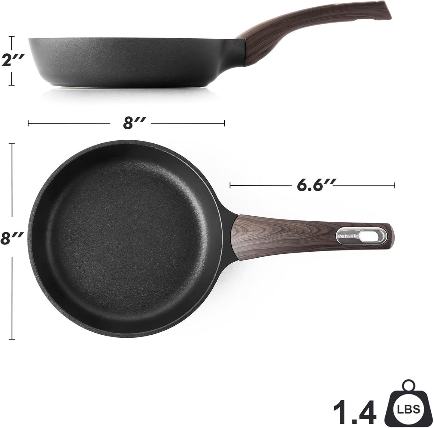 SENSARTE Nonstick Frying Pan - 8-Inch Omelette Skillet, PFOA-Free, Induction Compatible, Black