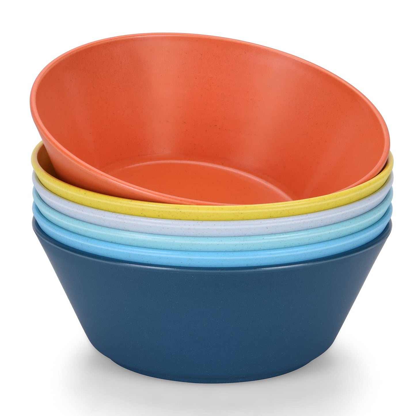 Unbreakable Large Cereal Bowls Set of 6, 32 Ounce BPA-Free Microwave & Dishwasher Safe Salad Bowls, Stackable Multicolor Kitchen Bowls for Serving, Soup, Oatmeal, Pasta, Camping & Daily Use