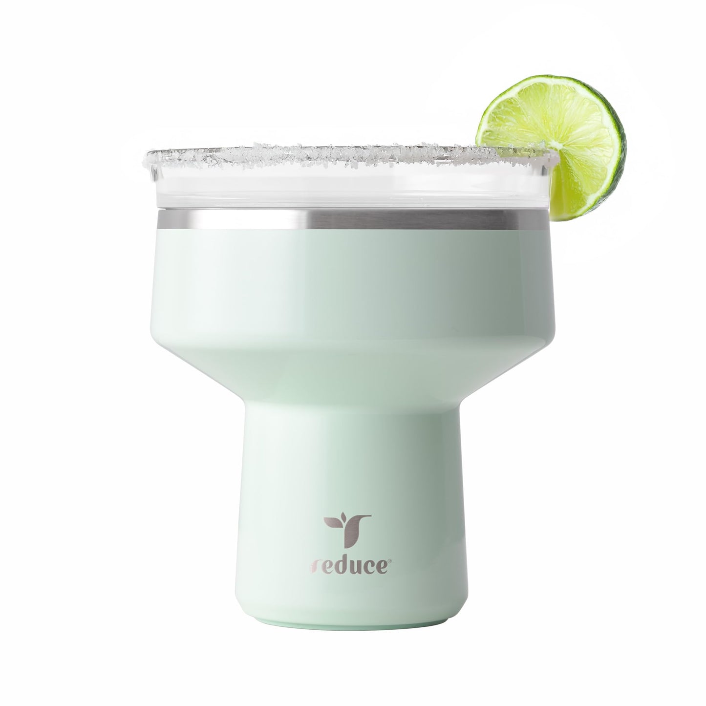 REDUCE Saltini 16 oz Cocktail Tumbler - Insulated Margarita Tumbler with Lid - Keeps Drinks Cold for 10 Hours - 360 Sippable Martini Glass Alternative - Shatterproof, Perfect for Parties - Sea Glass
