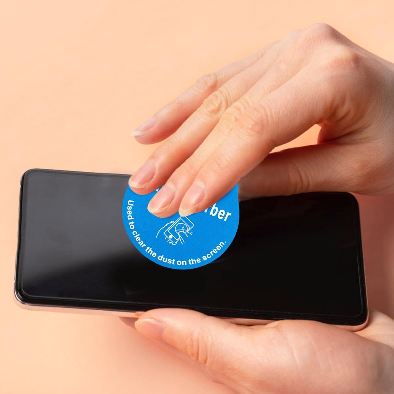 Uonlytech LCD Screen Cleaning Decals - 600 Pcs Portable Stickers for Effective Dust & Fingerprint Removal