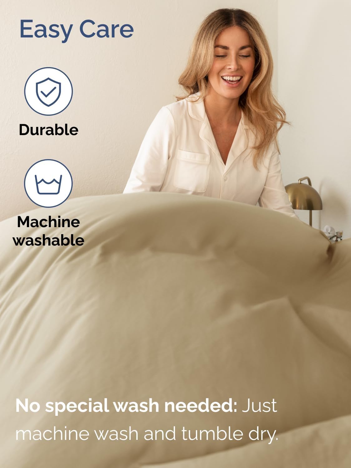 Skiennix Extra Deep Twin Sheet Set - 4-Piece Breathable Cooling Bedding - Soft, Wrinkle-Free Beige