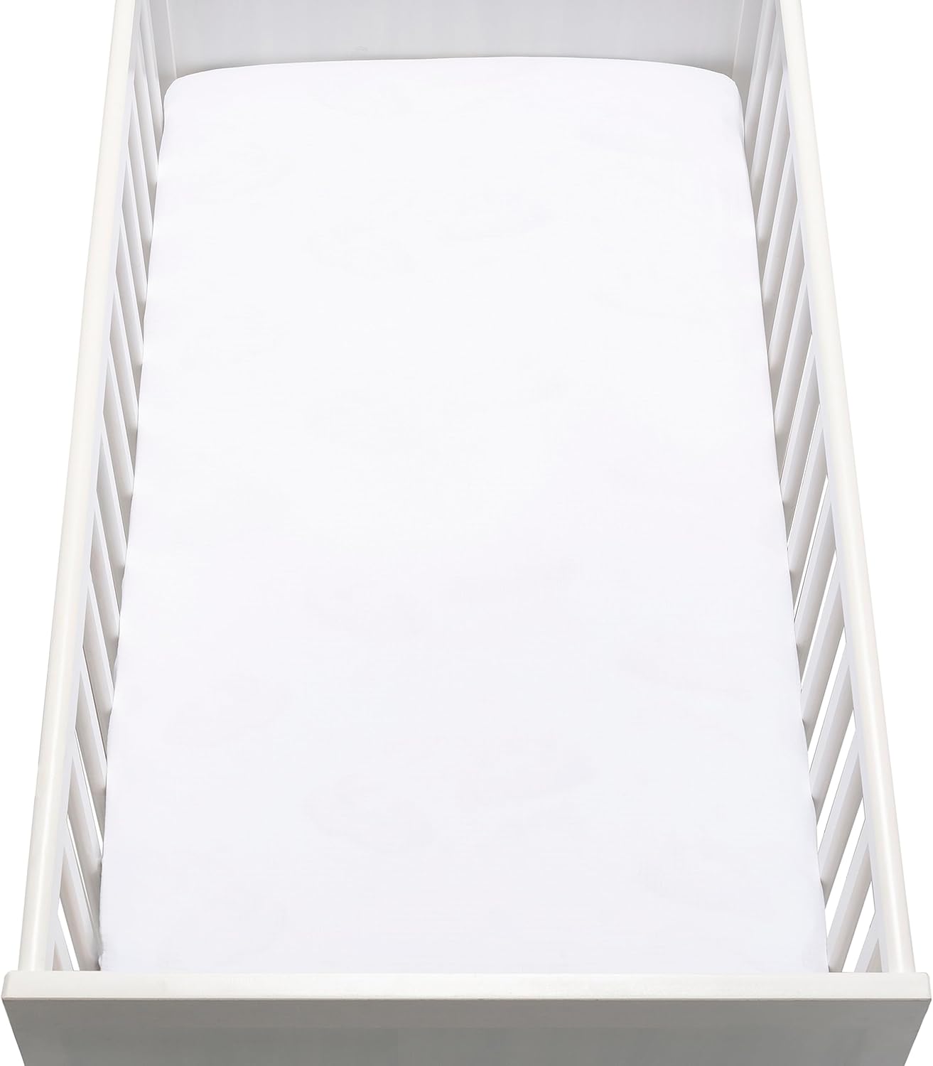 Newton Baby Fitted Crib Sheet - Ultra Breathable Organic Cotton, Soft & Comfortable | 2-Pack, Plain White