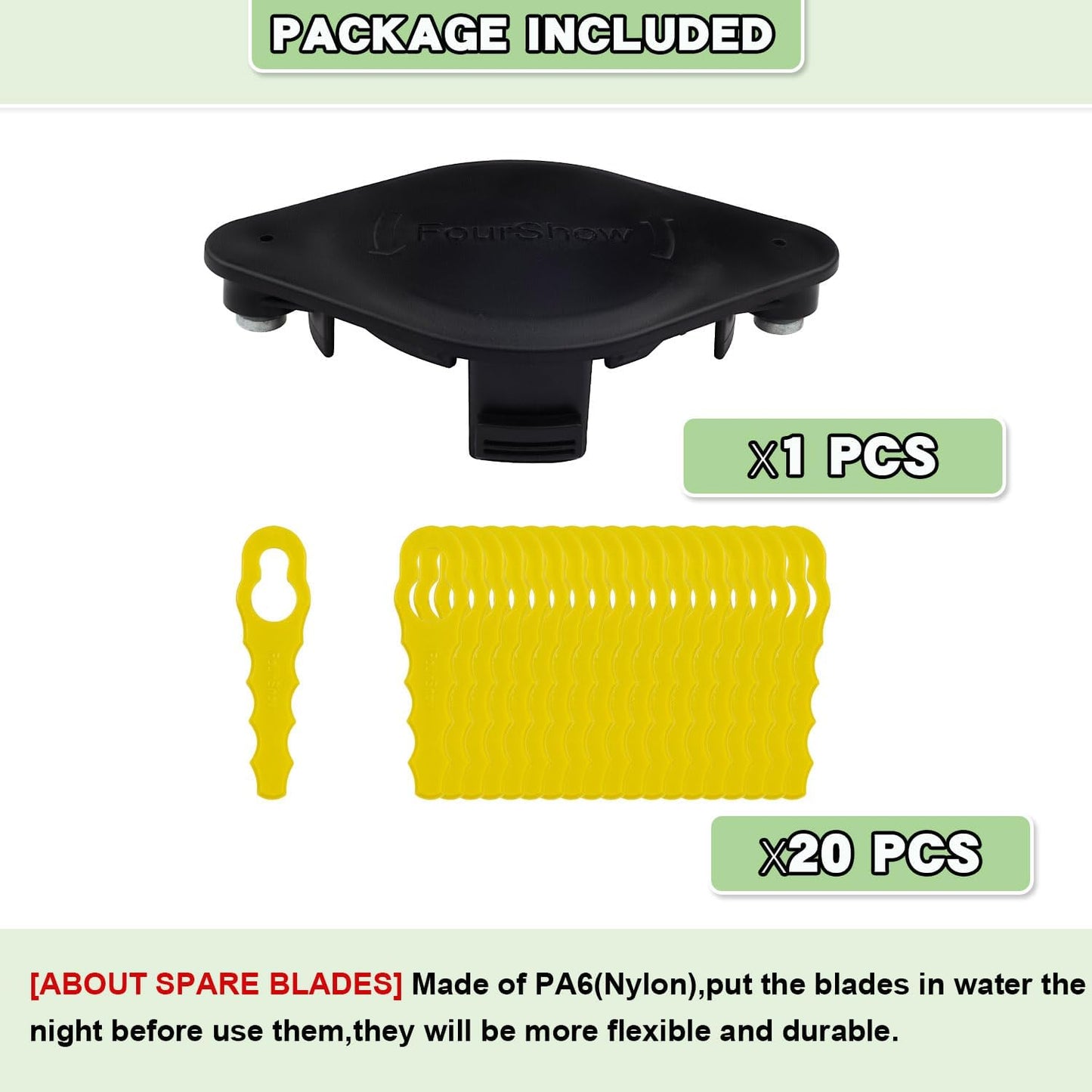 Upgrade Quickload AF-100 Spool Replacement Blades Head - 20 Spare Blades for Black Decker Trimmers | Compatible with GH900, GH600, LST522, LCC140