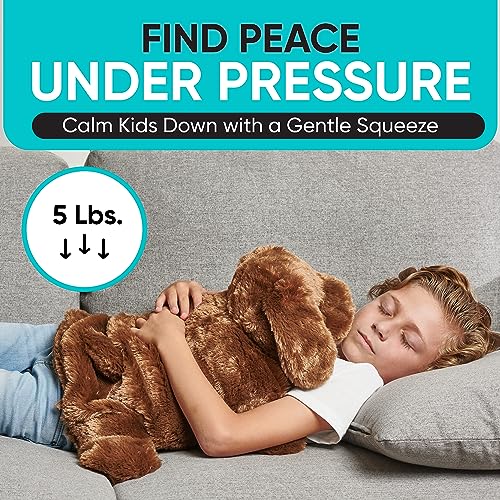 Weighted Stuffed Animals 5lb Lap Pad - Microwavable Sensory Blanket for Kids Max