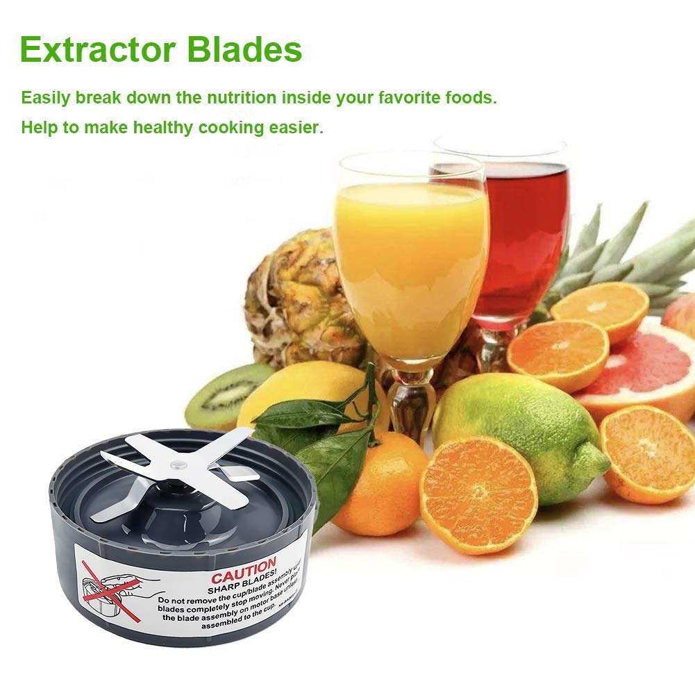 2 Pack Replacement Blade for NutriBullet Blender 900W 600W Series, Replacement Parts Compatible with NutriBullet Blade Including Gear Rubber Gasket and Shock Pad