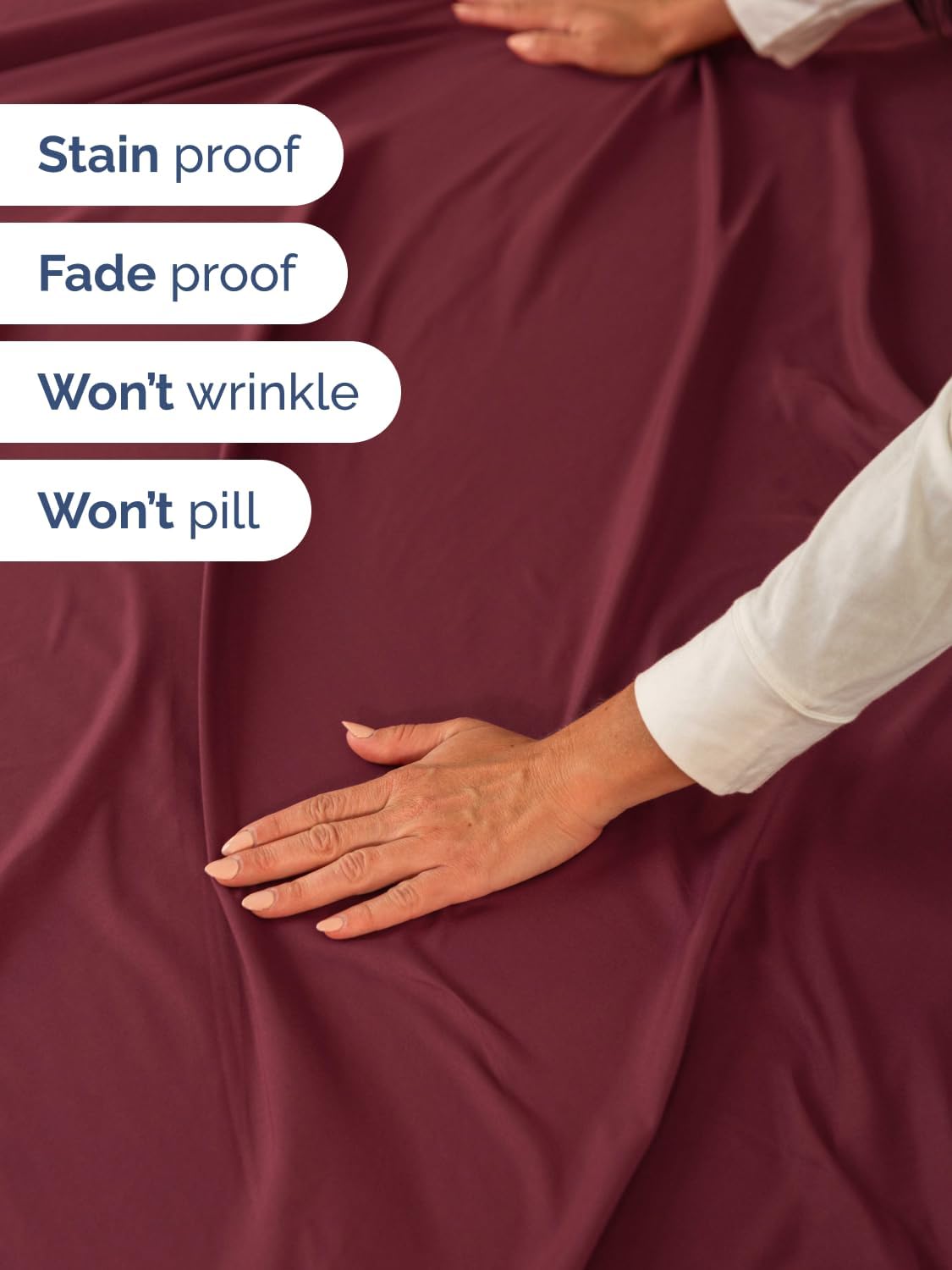 Skiennix Extra Deep Queen Sheet Set | 6-Piece Breathable Cooling Bedding - Soft, Wrinkle-Free - Burgundy