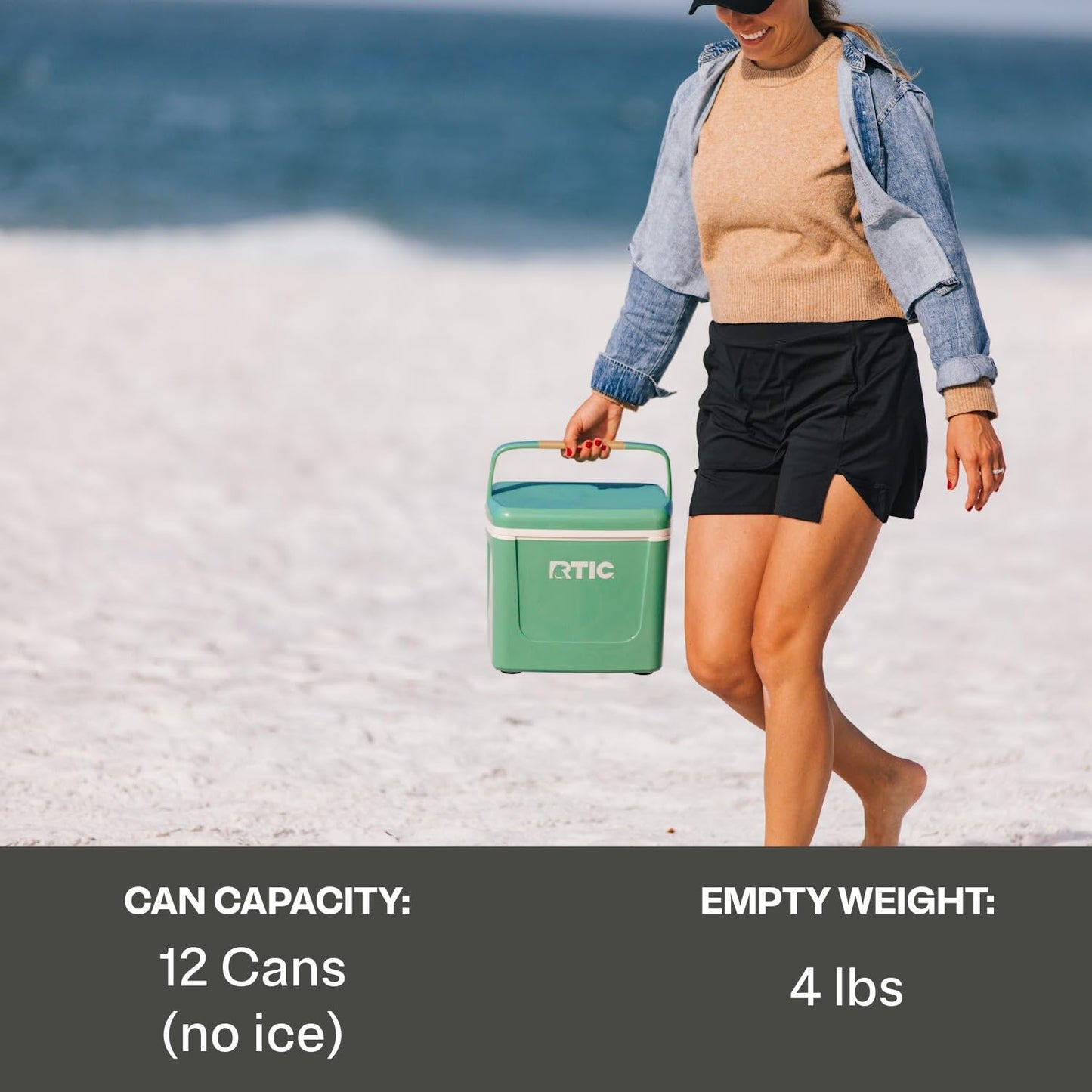 RTIC 8 QT Road Trip Personal Cooler, Small, Compact, Insulated, Portable Ice Chest Box for Food, Drink, Beverage, Beach, Camping, Picnic, Fishing, Boat, 12-Can Capacity, Trailblazer