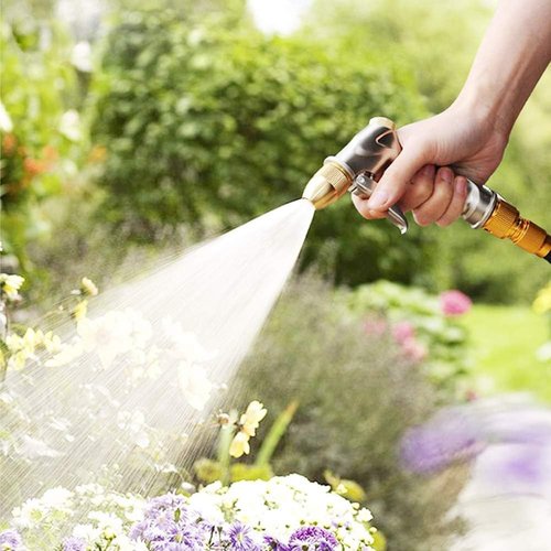 FANHAO Heavy Duty Metal Garden Hose Nozzle - 4 Spraying Modes for Efficient Watering & Cleaning