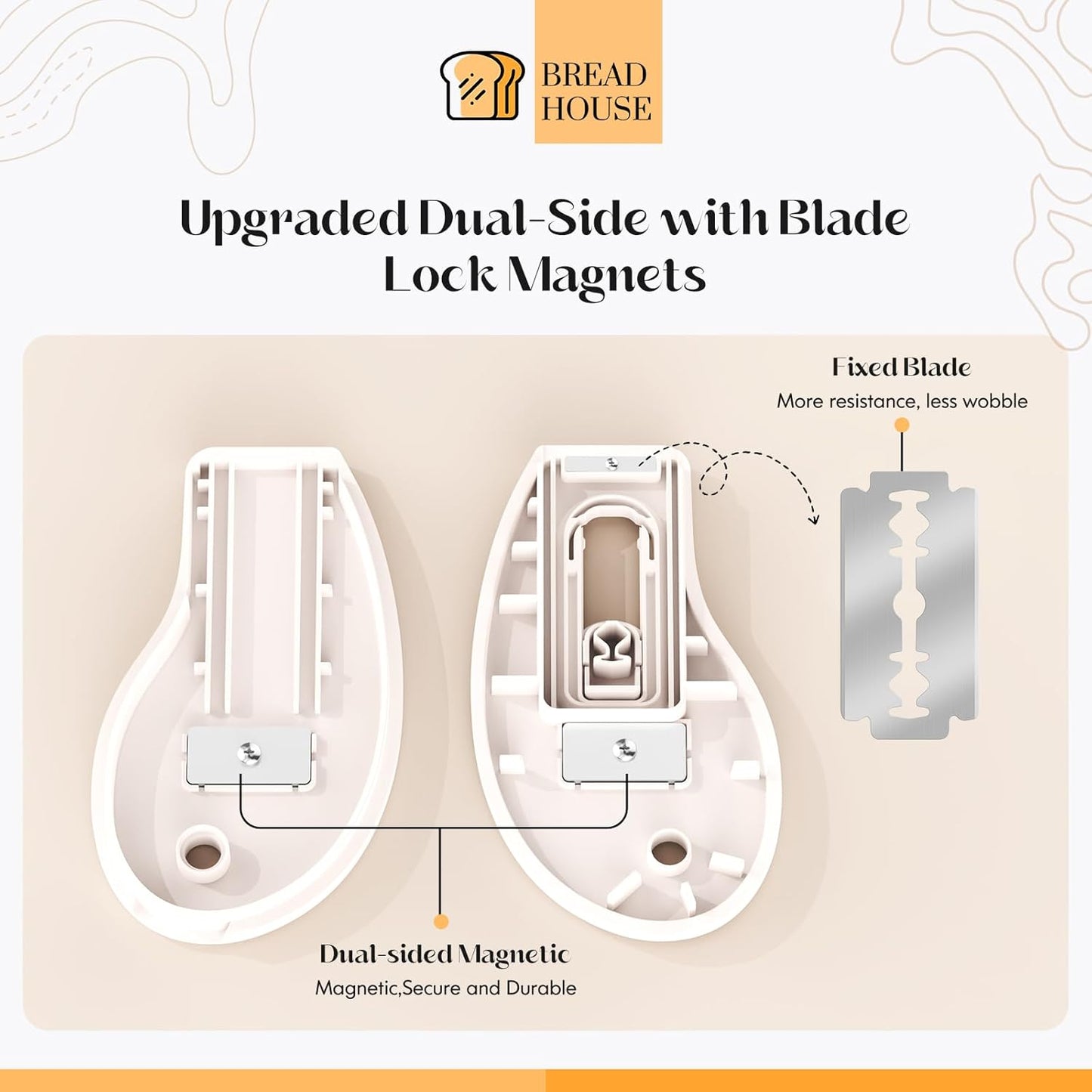 Skiennix Bread Lame - Magnetic Sourdough Scoring Tool with 5 Replaceable Razor Blades | Perfect for Baking