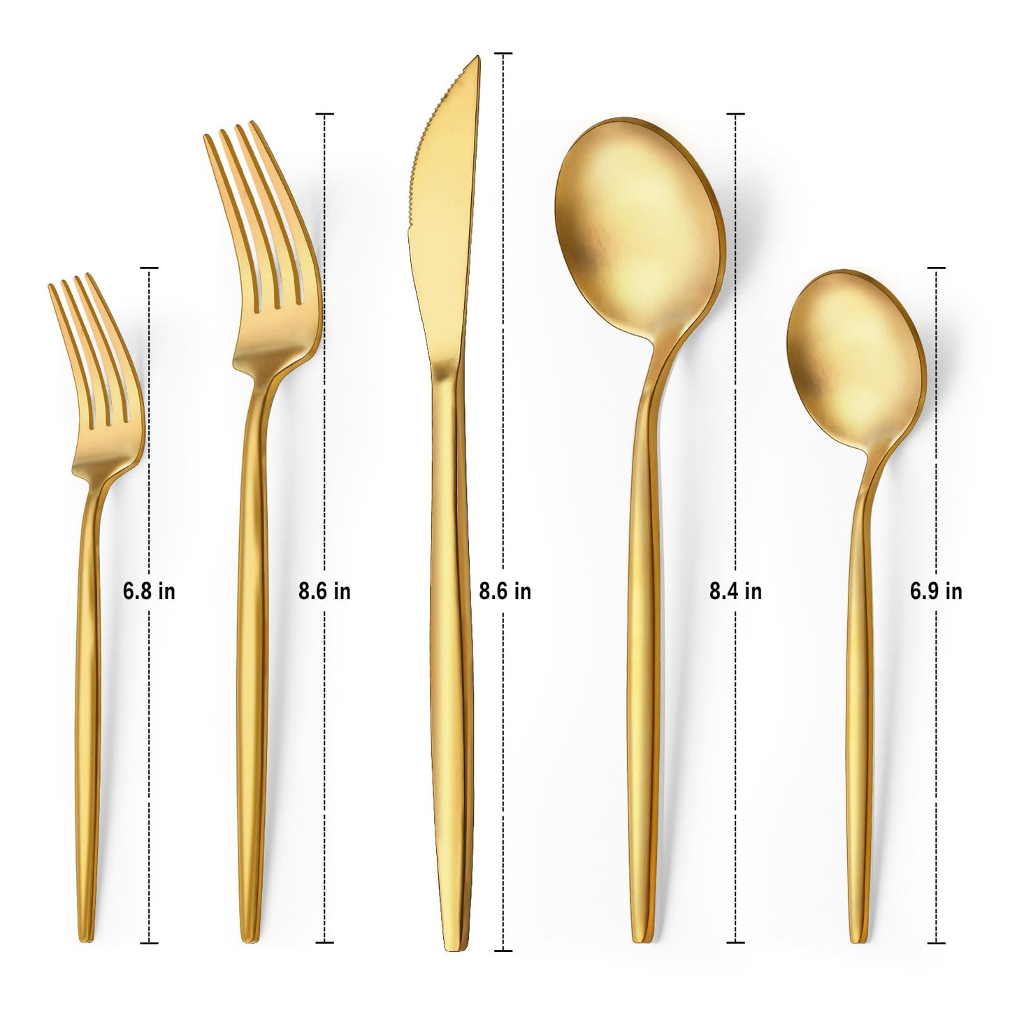 30-Piece Gold Silverware Set, Flatware Set for 6, Food-Grade Stainless Steel Cutlery Set, Includes Spoons Forks Knives, Kitchen Cutlery for Home Office Restaurant Hotel