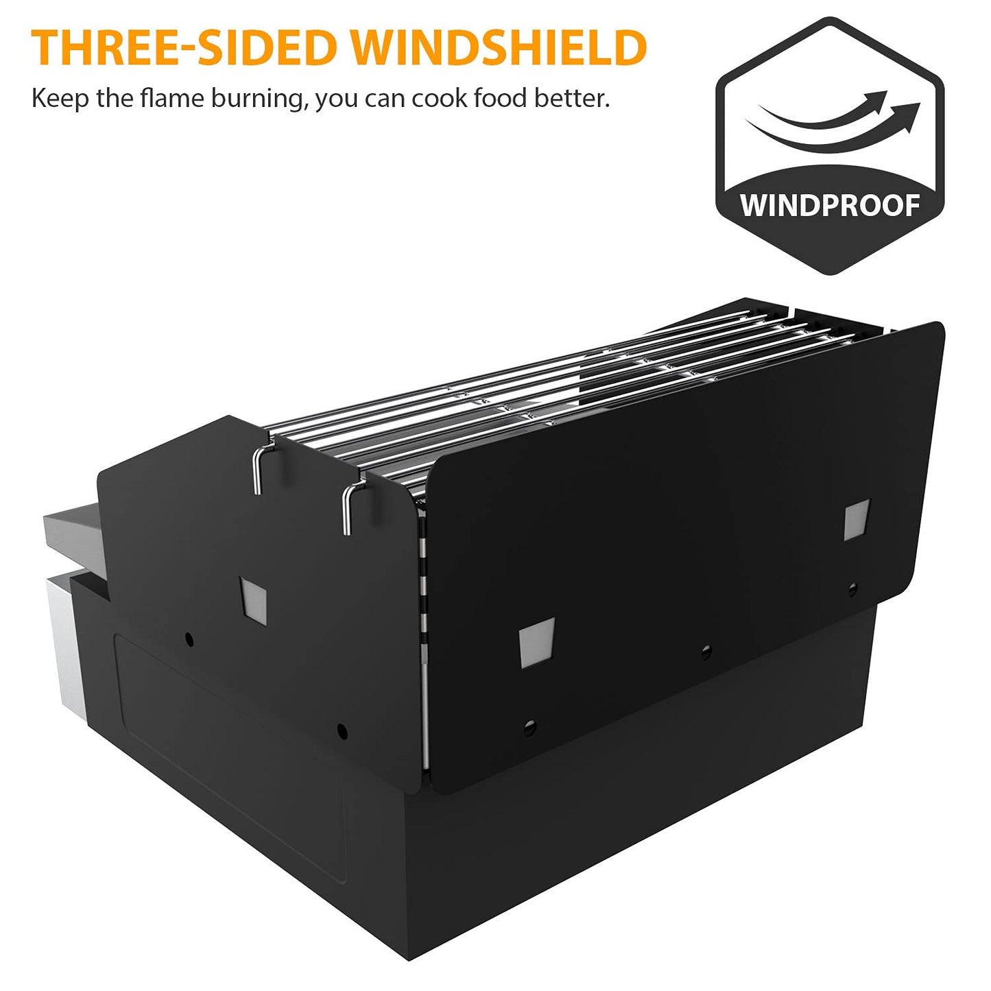 17 Inch Griddle Wind Guard/Wind Screen and Grill Warming Rack for Blackstone 17 Inch Griddle, BBQ Accessories Kit for Blackstone