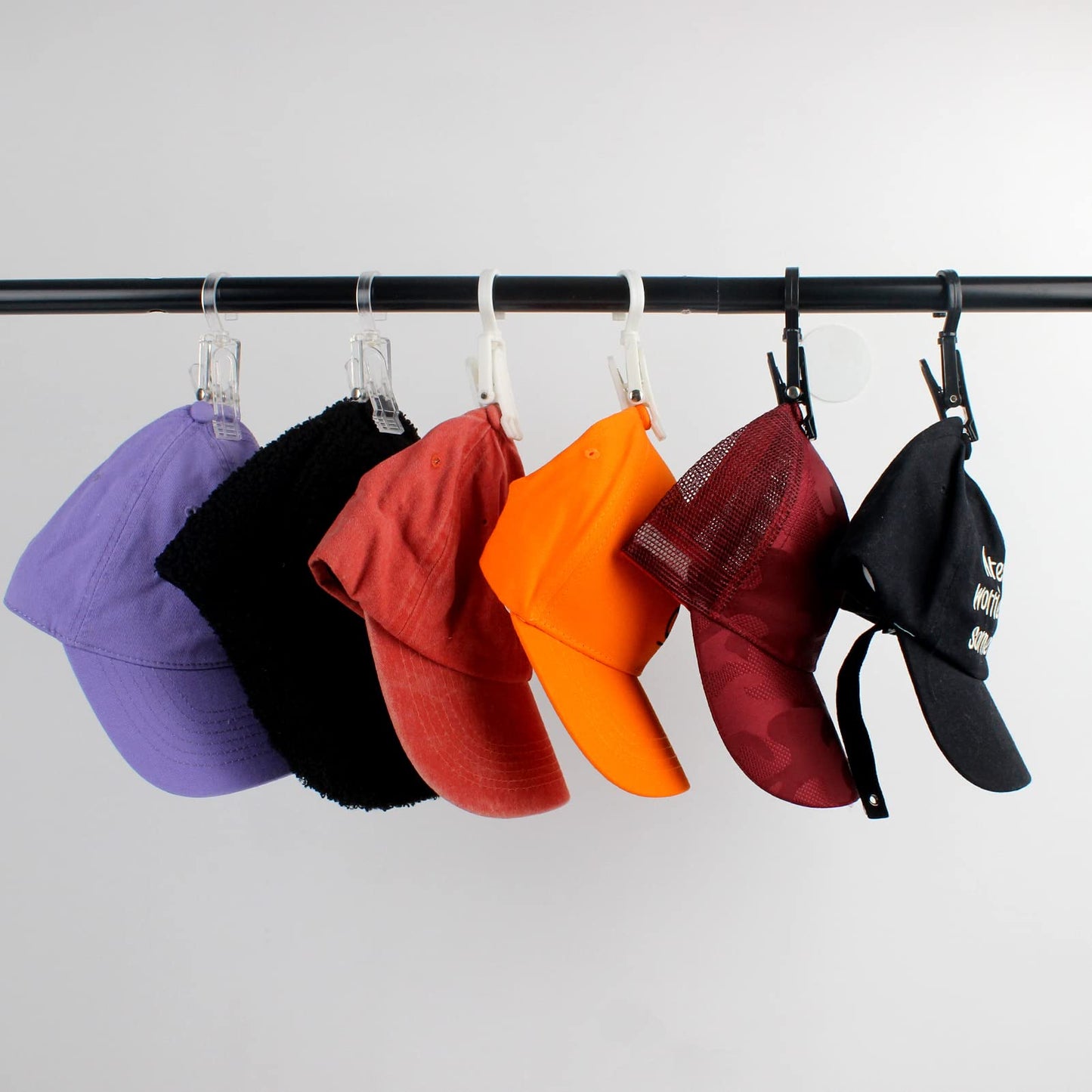 VinBee 20 PCS Laundry Hooks with Clips Super Strong Plastic Home Travel Swivel Hanging Hanger Closet Organizer Clamps Socks Boot Bras Towels for Bathroom Wardrobe Kitchen Office - 4.3 Inches (Black)